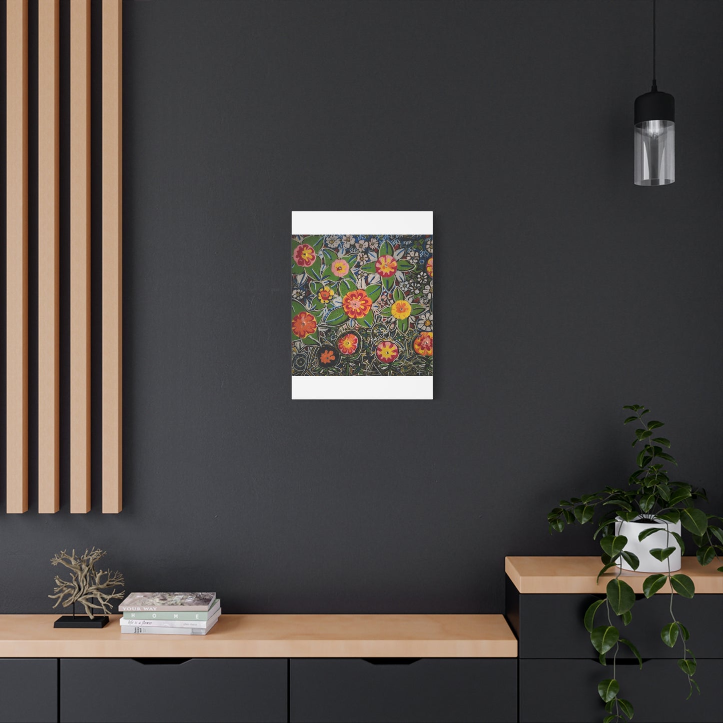 Urban_gardening-04 - Floral Pop Matte Stretched Canvas – Colorful Hand-Painted Garden Wall Art