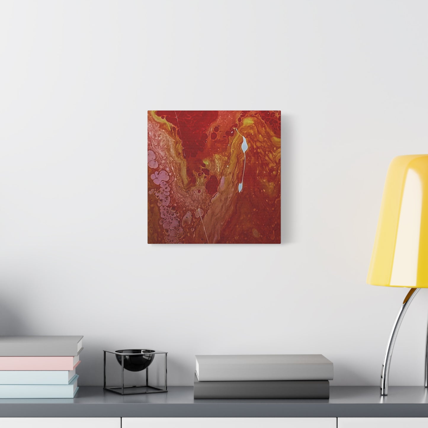 Abstract Red Fluid Art Canvas Print — Matte Stretched Wall Art