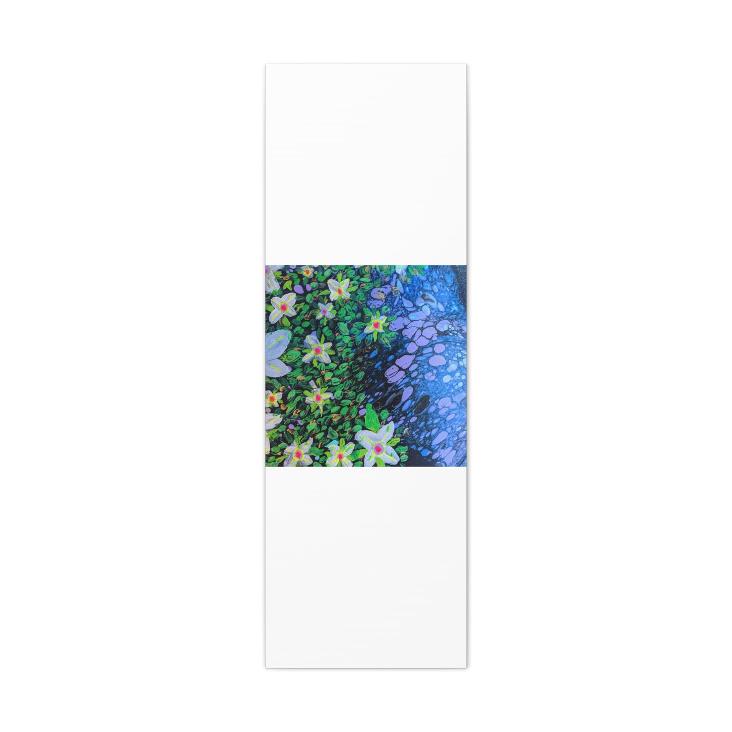 Floetrol&Flowers -  Reef Matte Canvas Wall Art — Blue & Green Abstract Flower Painting