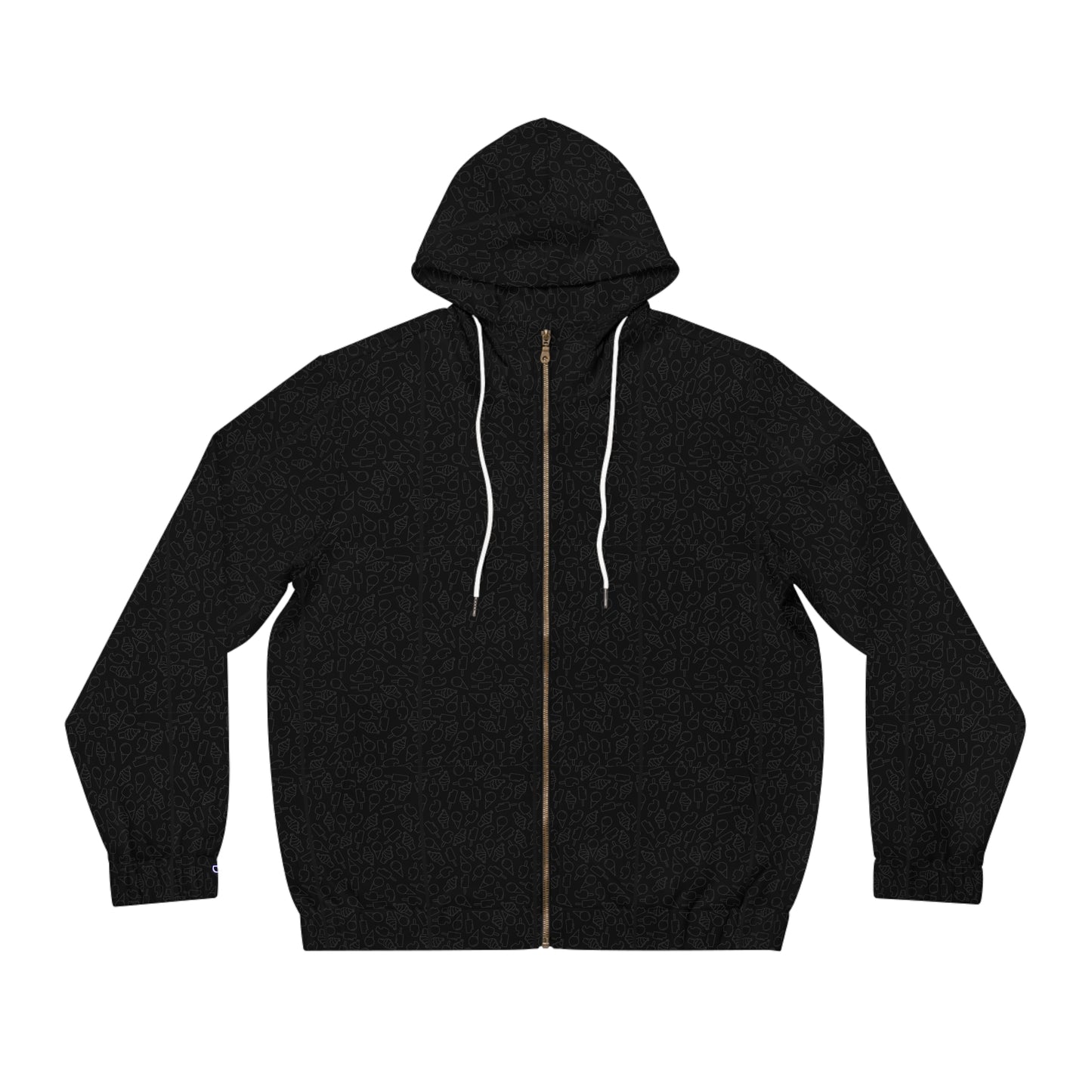Men's Black Full-Zip Hoodie with Subtle Logo – Lightweight Streetwear Zip-Up