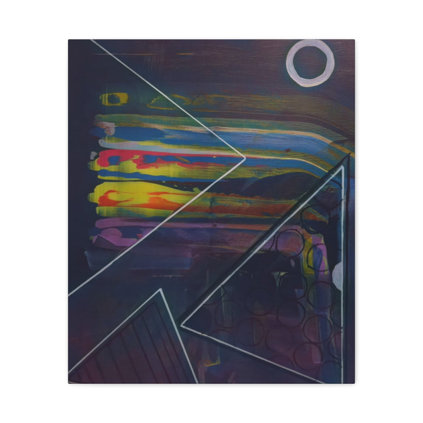 Abstract Geometric Canvas Art - 2025 astronomy – Colorful Drip Triangle Stretched Canvas