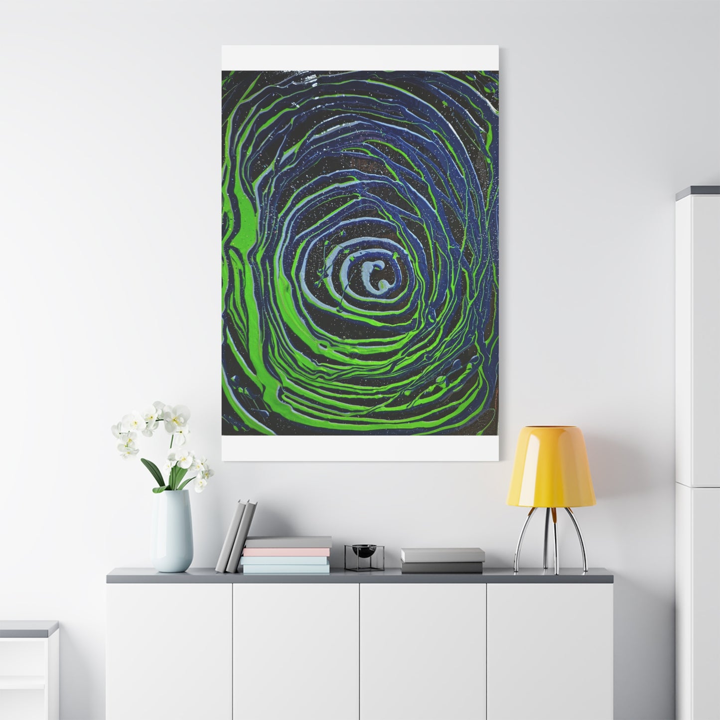 Abstract Green Swirl Matte Canvas Art — Stretched 1.25" Wall Décor