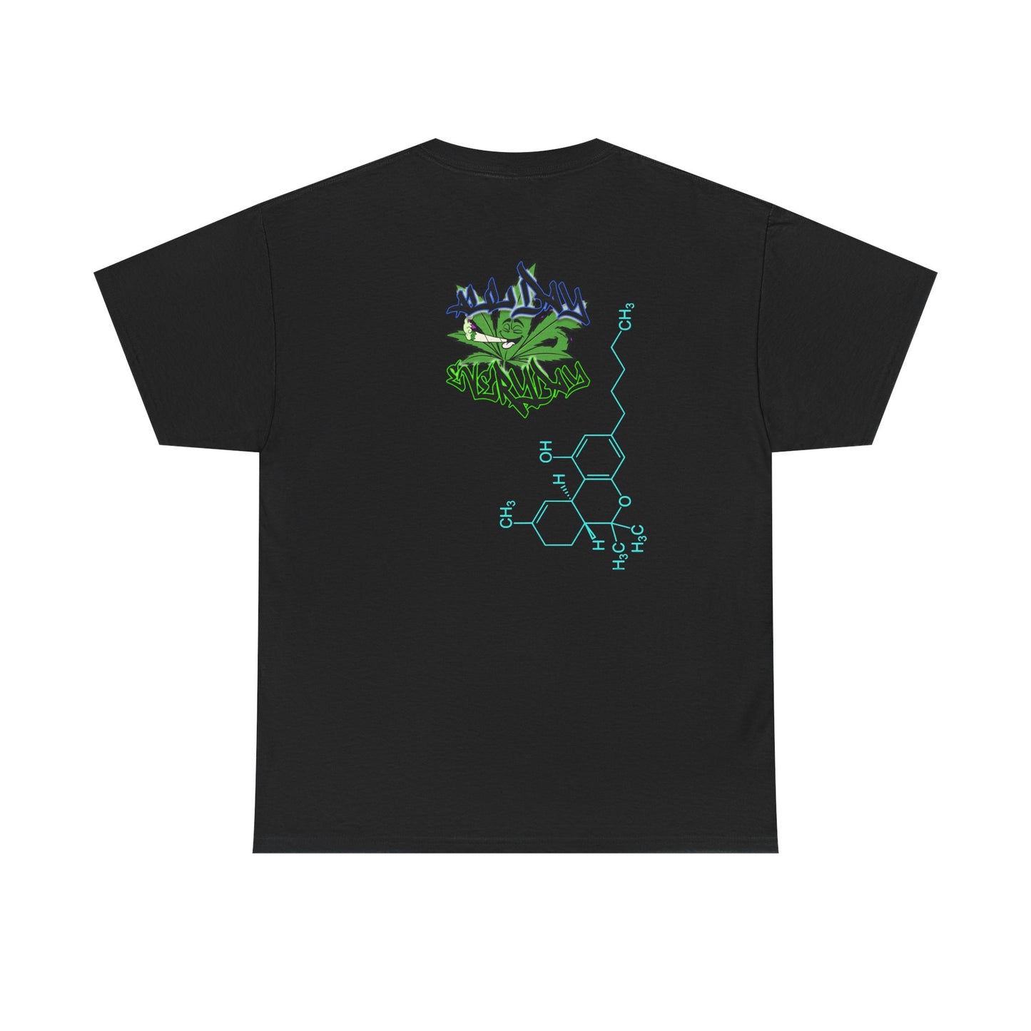 AllDay | Everyday - molecular logo — Green Graffiti Plant Design Chest & Back Print