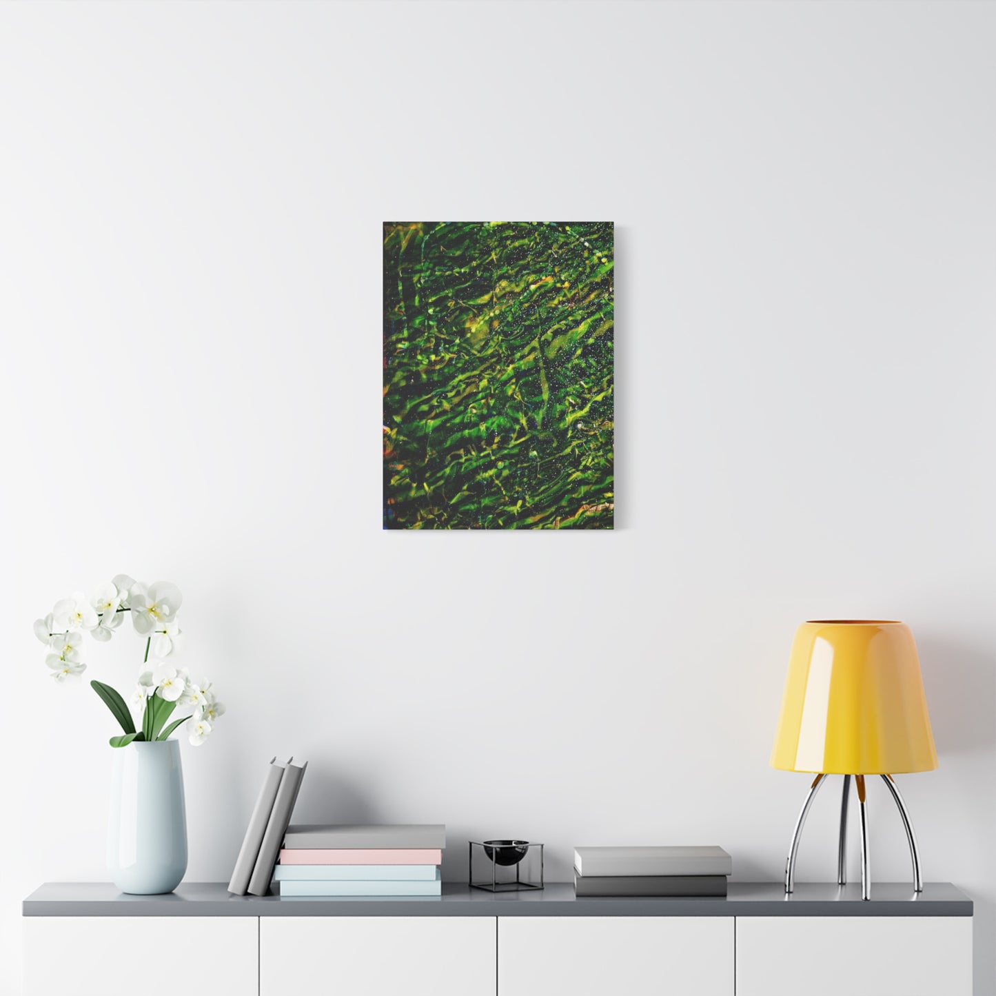 Confessions - Abstract Green Texture Canvas - Matte Stretched Wall Art