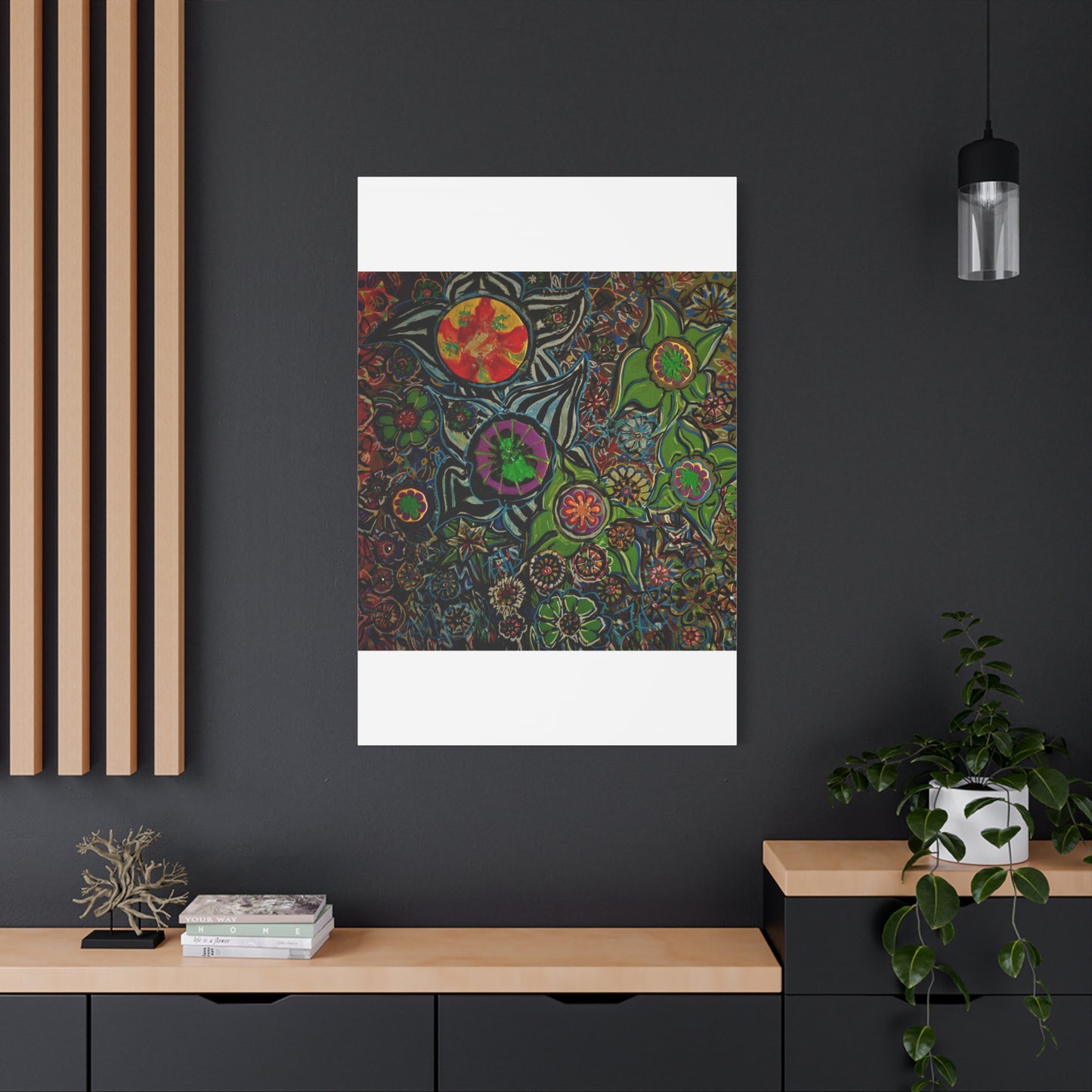 Urban_gardening-03 - Psychedelic Floral Canvas Print — Vibrant Abstract Garden Wall Art