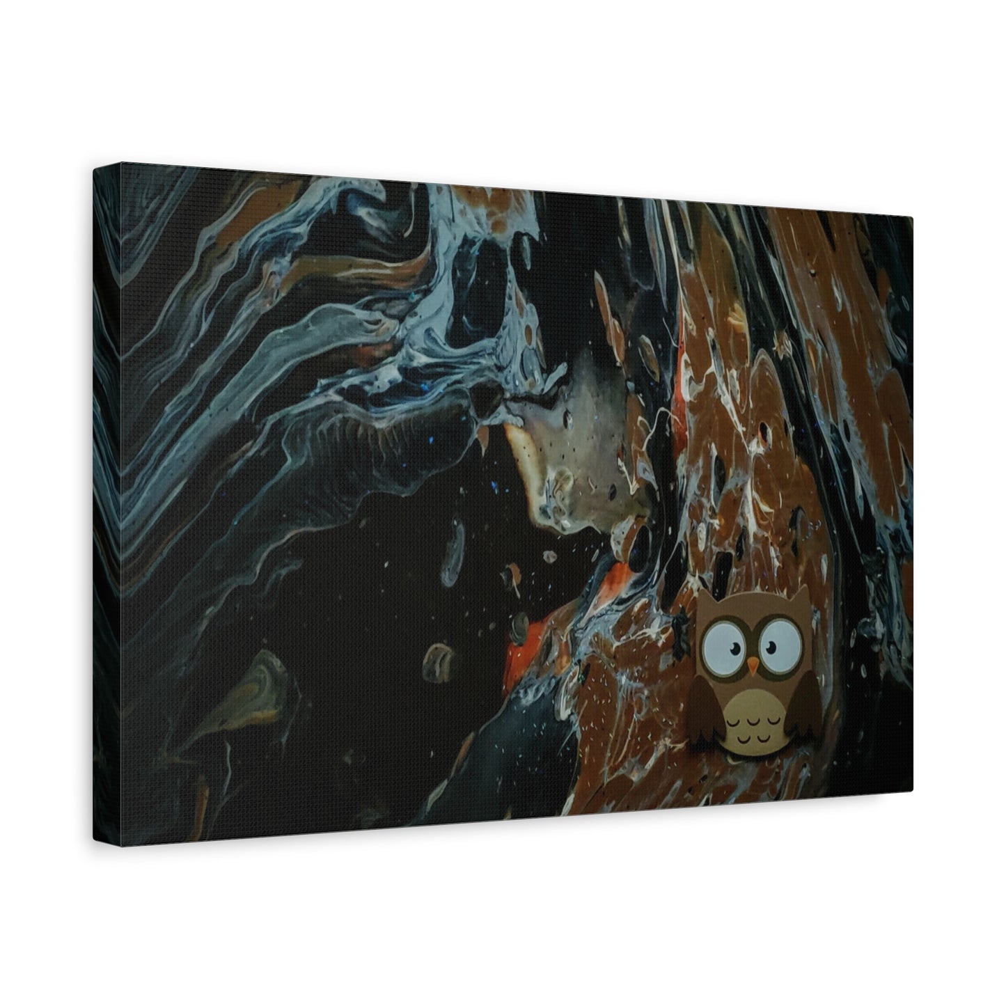 Abstract Swirl Owl Matte Canvas Print