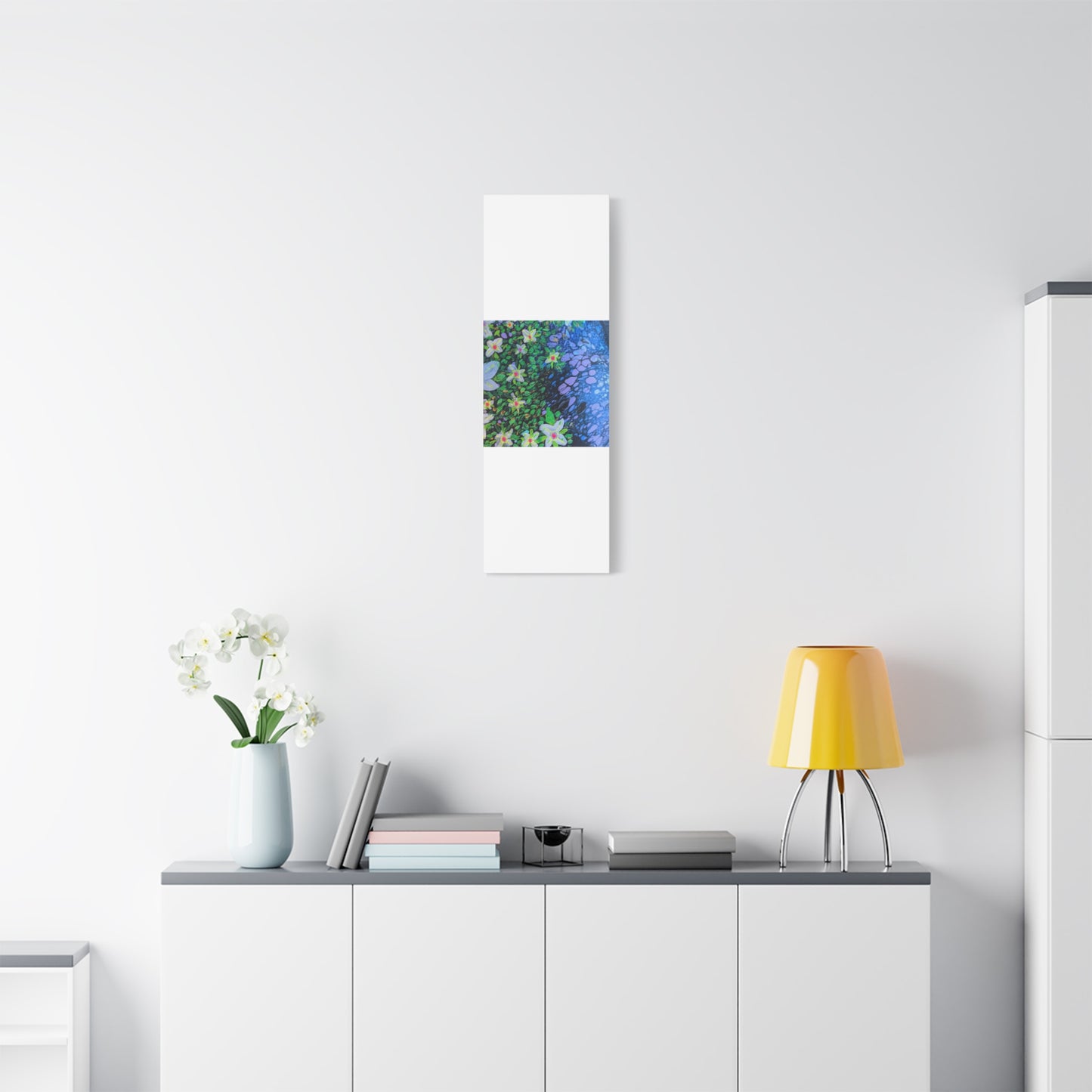 Floetrol&Flowers -  Reef Matte Canvas Wall Art — Blue & Green Abstract Flower Painting