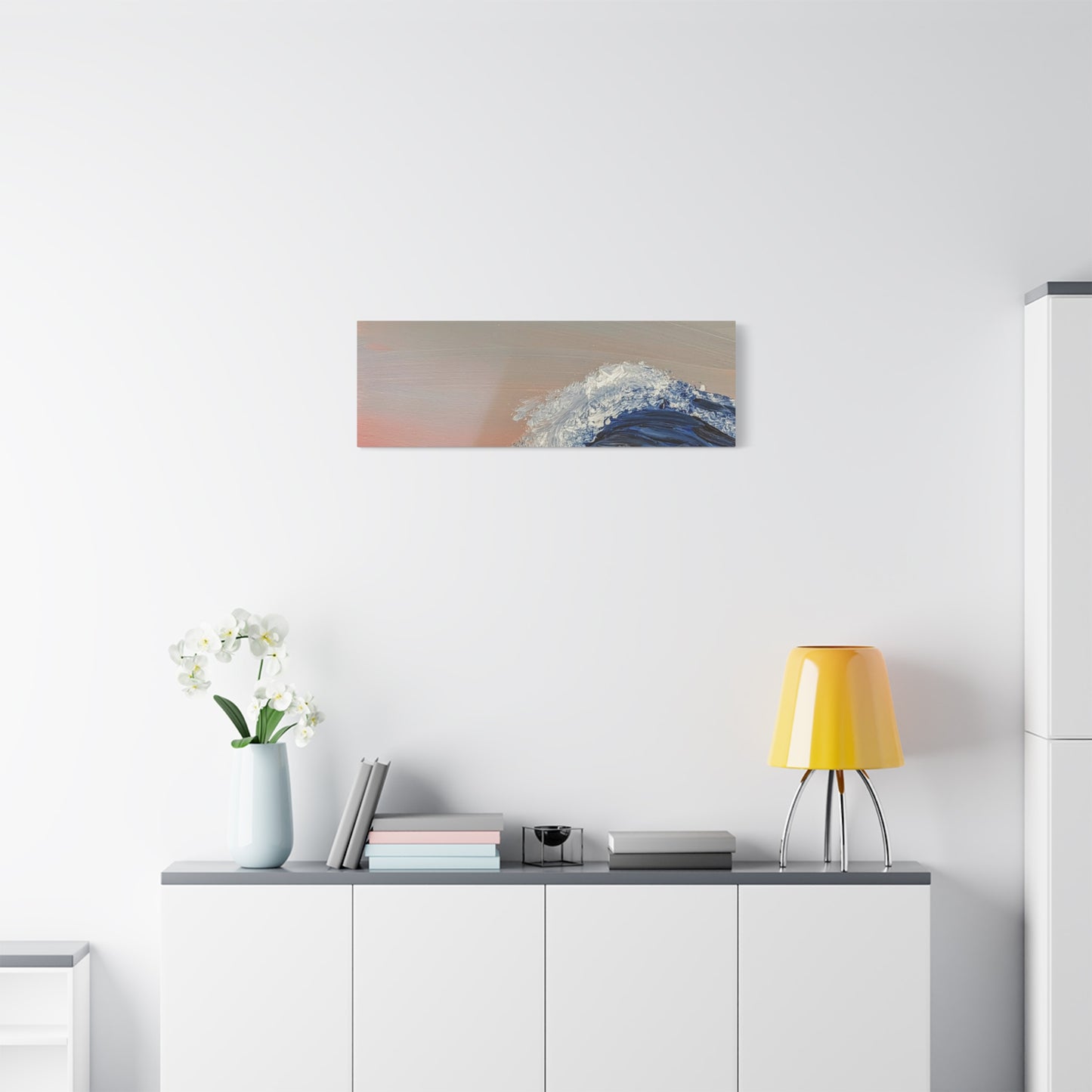 California_Coast - Ocean Wave Canvas Art — Blue Wave Seascape Matte Stretched Canvas