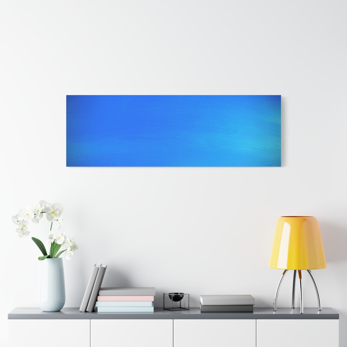 Blue Burst - Gradient Matte Canvas Print — Abstract Ocean Wall Art, Stretched 1.25"
