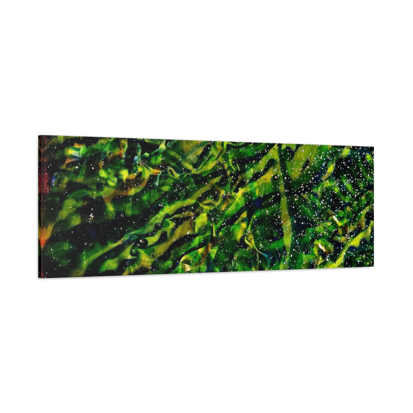 Confessions - Abstract Green Texture Canvas - Matte Stretched Wall Art