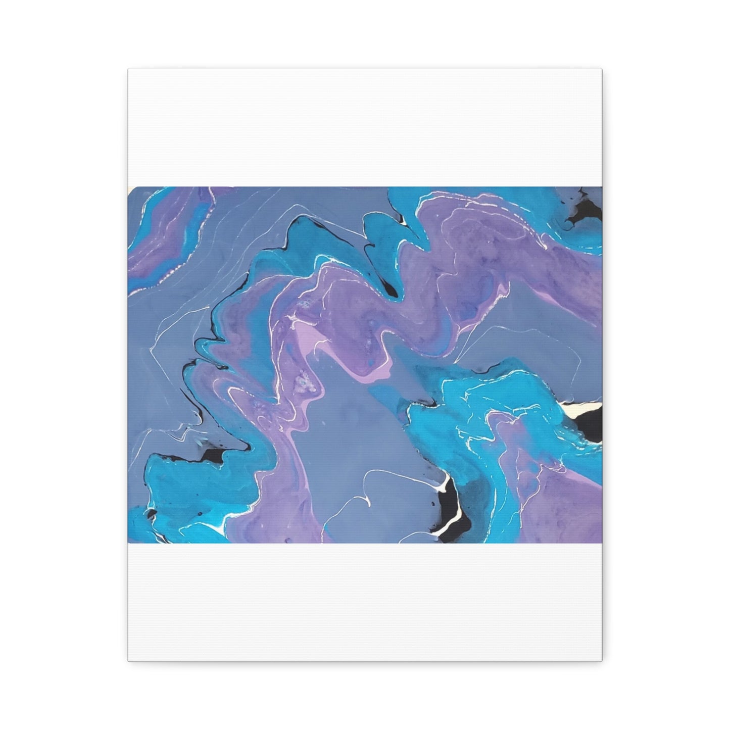 Abstract Blue & Purple Fluid Art Canvas - Matte Stretched Wall Art