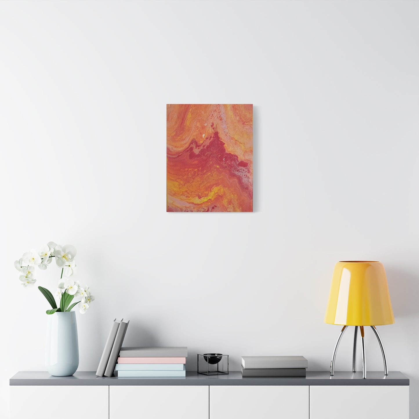 Abstract Pepto Popured - Sunset Swirl Matte Canvas Art - Stretched 1.25"