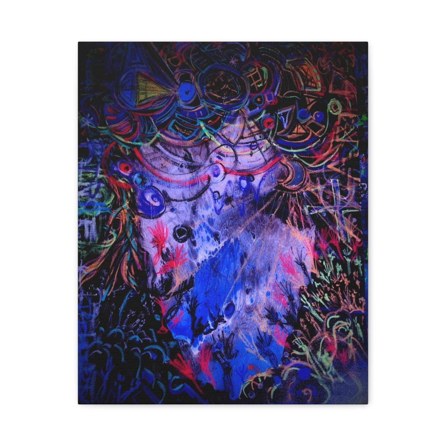 soul_extractions - Abstract Neon Canvas Art - Vibrant Psychedelic Wall Decor