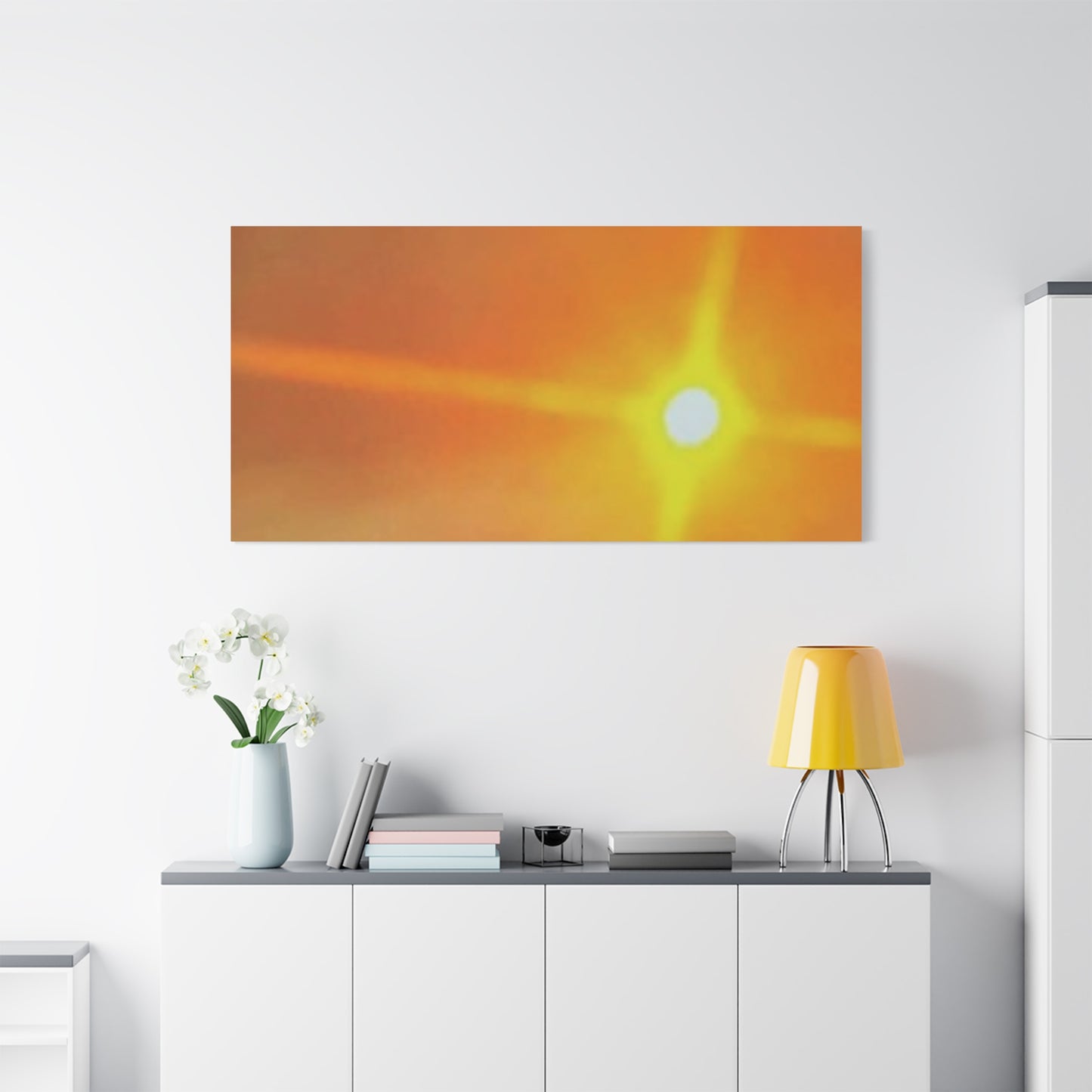 Sunburst Sunset Canvas Print — Warm Abstract Wall Art