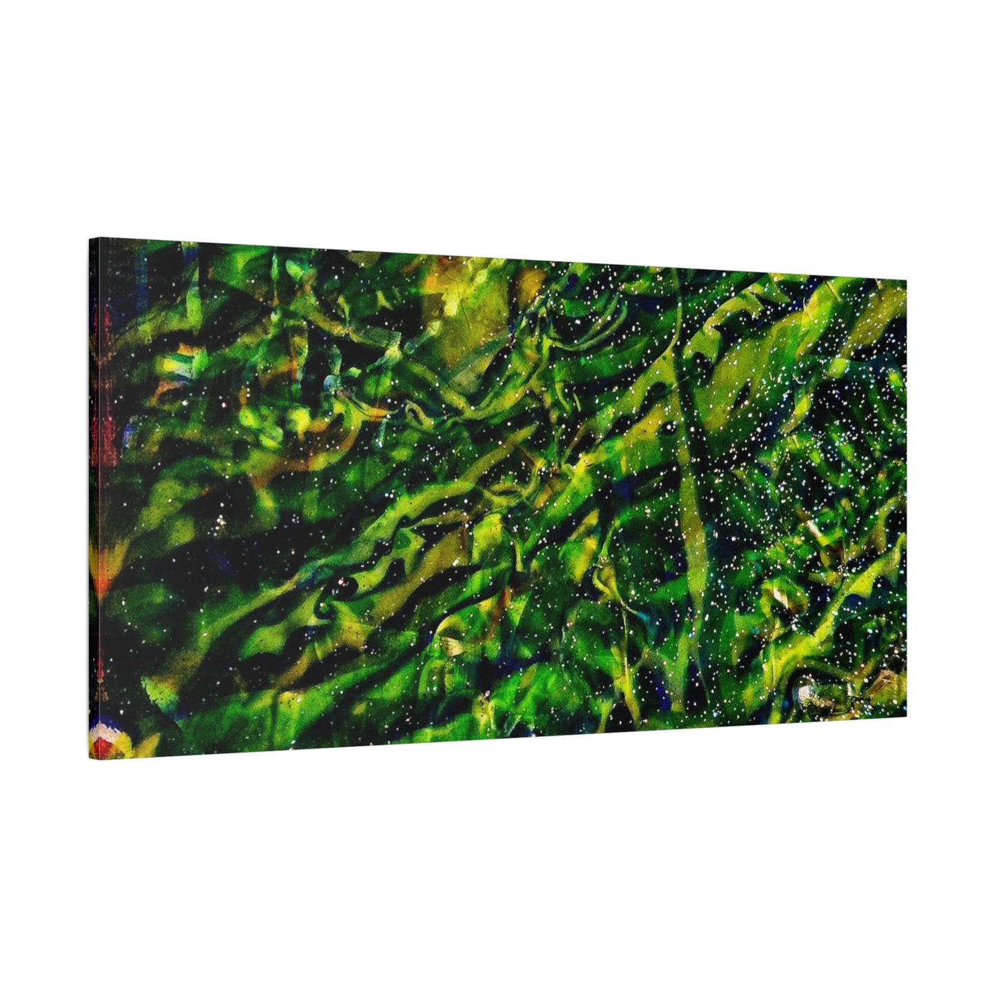 Confessions - Abstract Green Texture Canvas - Matte Stretched Wall Art