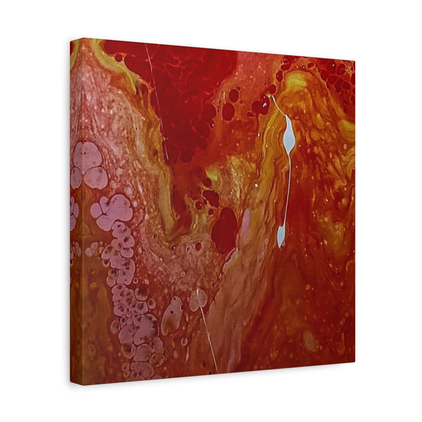 Abstract Red Fluid Art Canvas Print — Matte Stretched Wall Art
