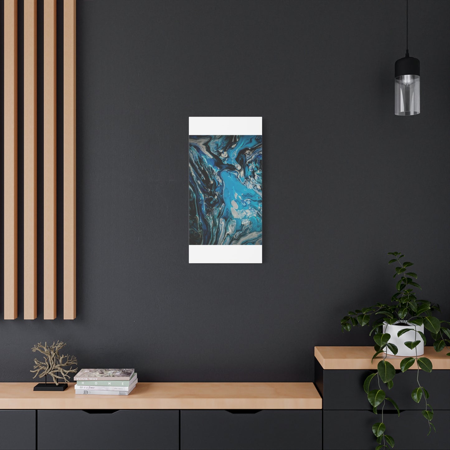 Blue Ocean Abstract Matte Canvas Print — Stretched Wall Art