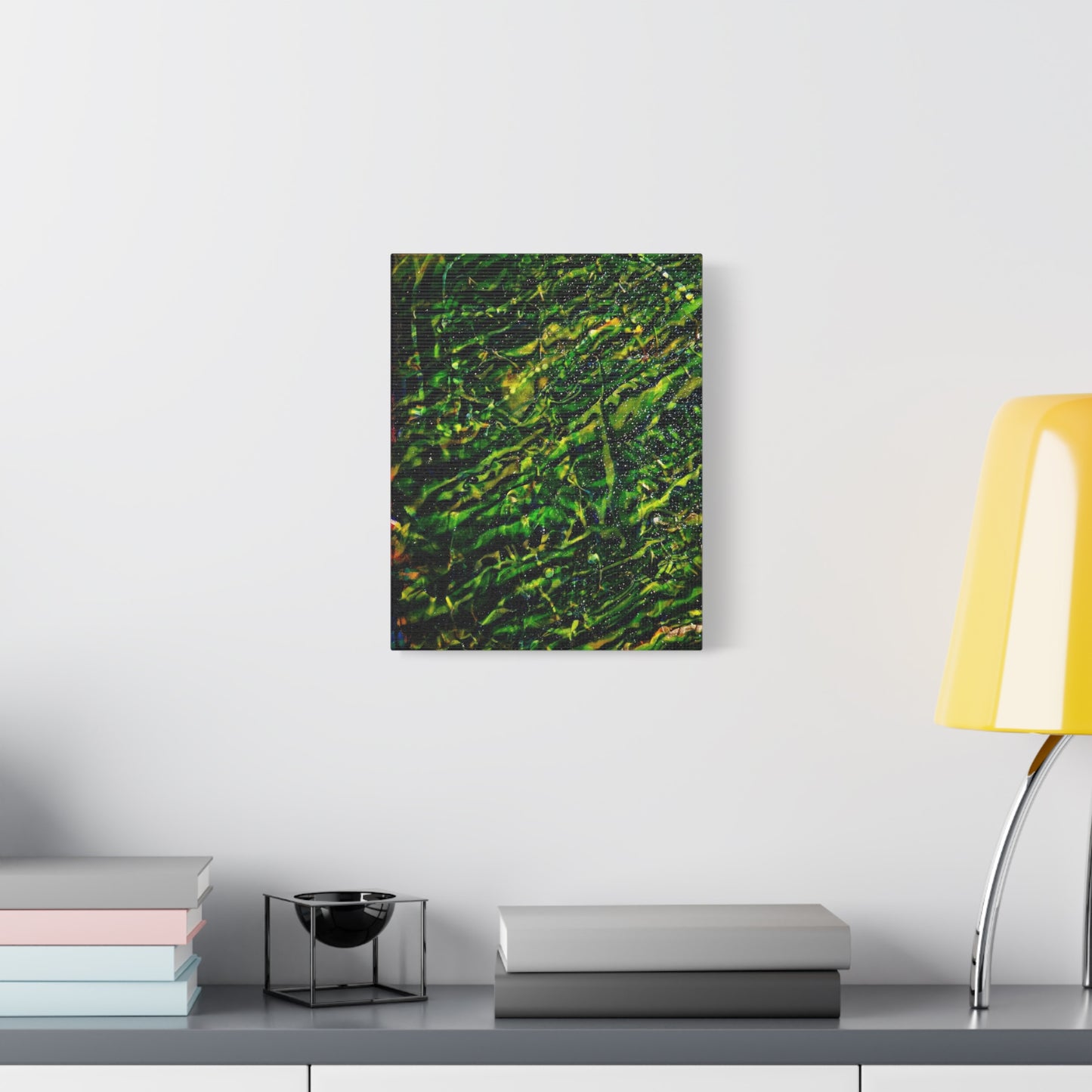 Confessions - Abstract Green Texture Canvas - Matte Stretched Wall Art