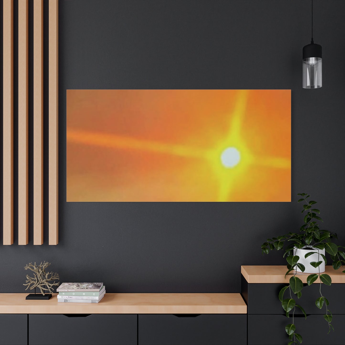 Sunburst Sunset Canvas Print — Warm Abstract Wall Art
