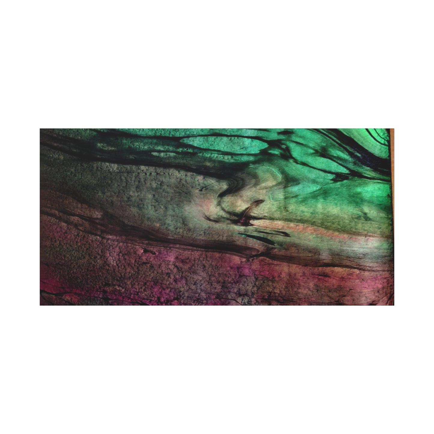 flame tempered pour - Abstract Teal & Magenta Canvas Wall Art — Matte Stretched 1.25"