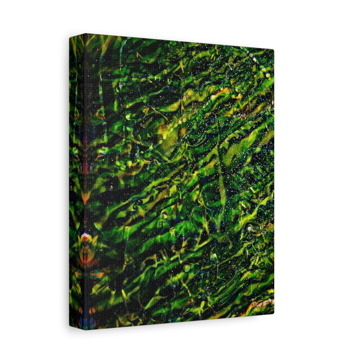 Confessions - Abstract Green Texture Canvas - Matte Stretched Wall Art