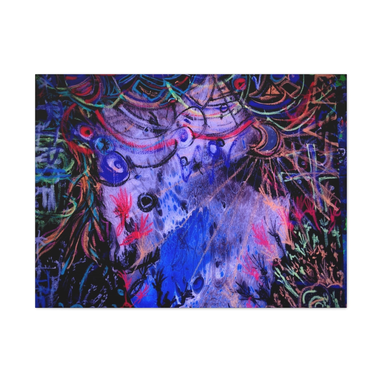 soul_extractions - Abstract Neon Canvas Art - Vibrant Psychedelic Wall Decor