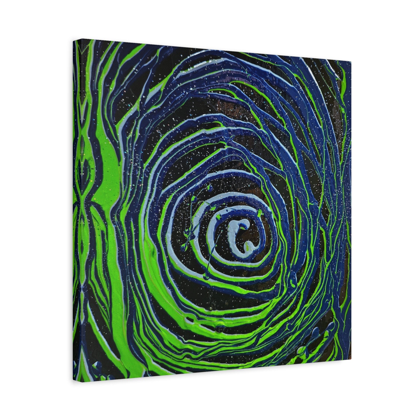 Abstract Green Swirl Matte Canvas Art — Stretched 1.25" Wall Décor