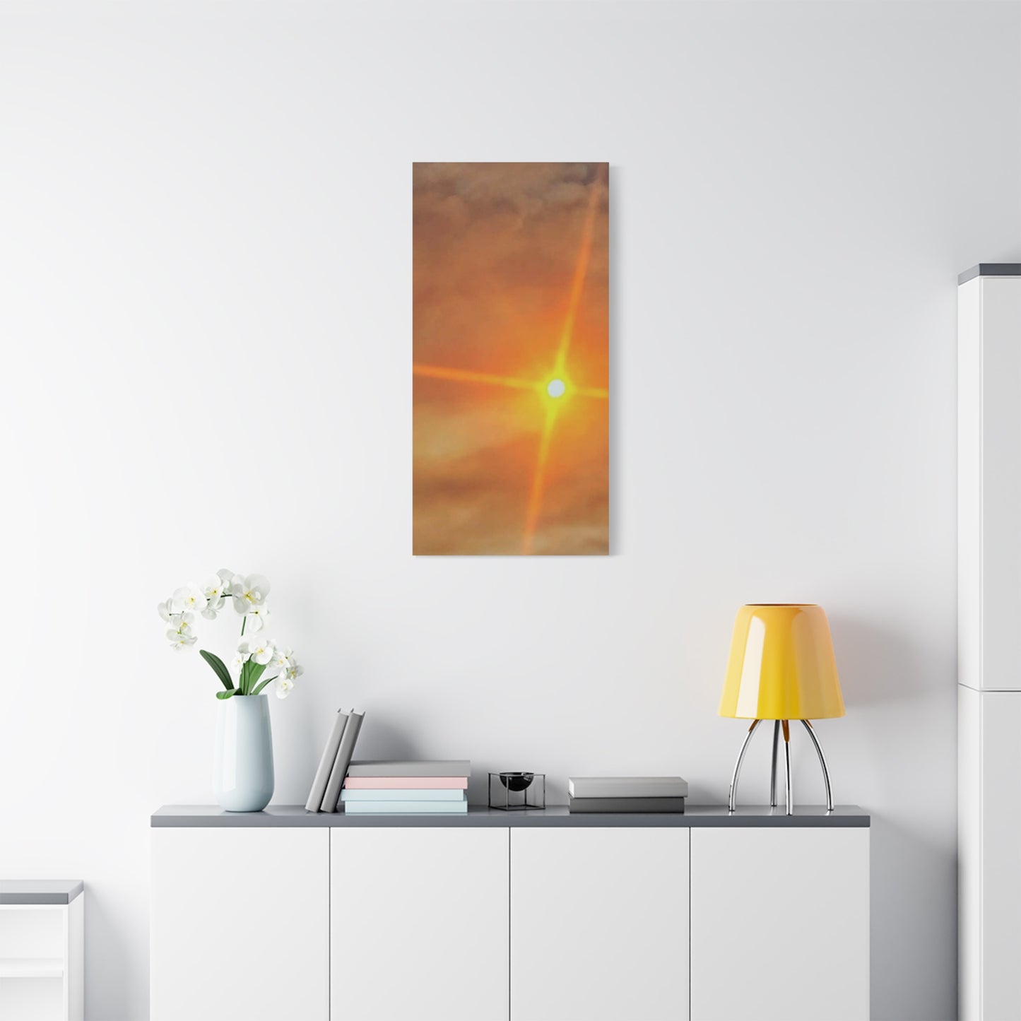 Sunburst Sunset Canvas Print — Warm Abstract Wall Art