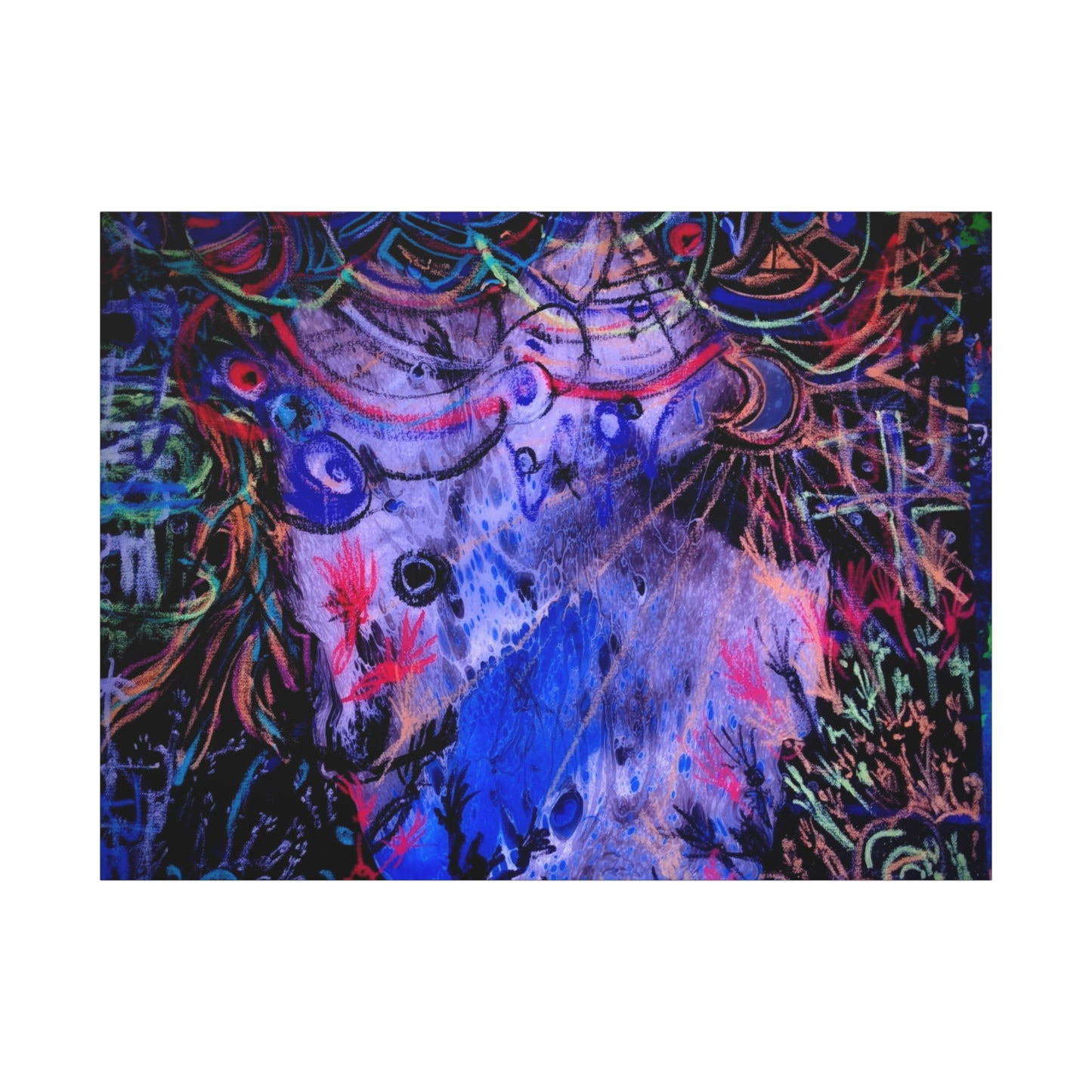 soul_extractions - Abstract Neon Canvas Art - Vibrant Psychedelic Wall Decor