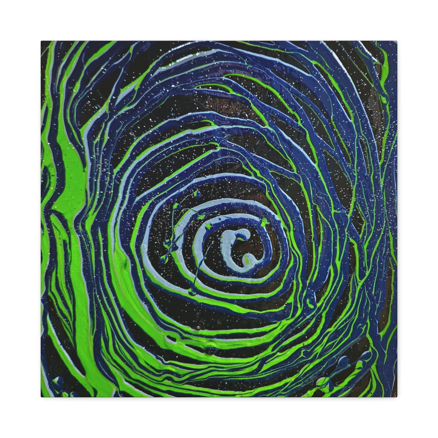 Abstract Green Swirl Matte Canvas Art — Stretched 1.25" Wall Décor