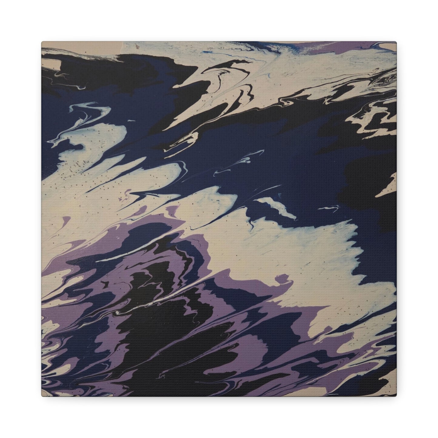 Abstract Navy & Lavender Wave Matte Stretched Canvas (1.25")