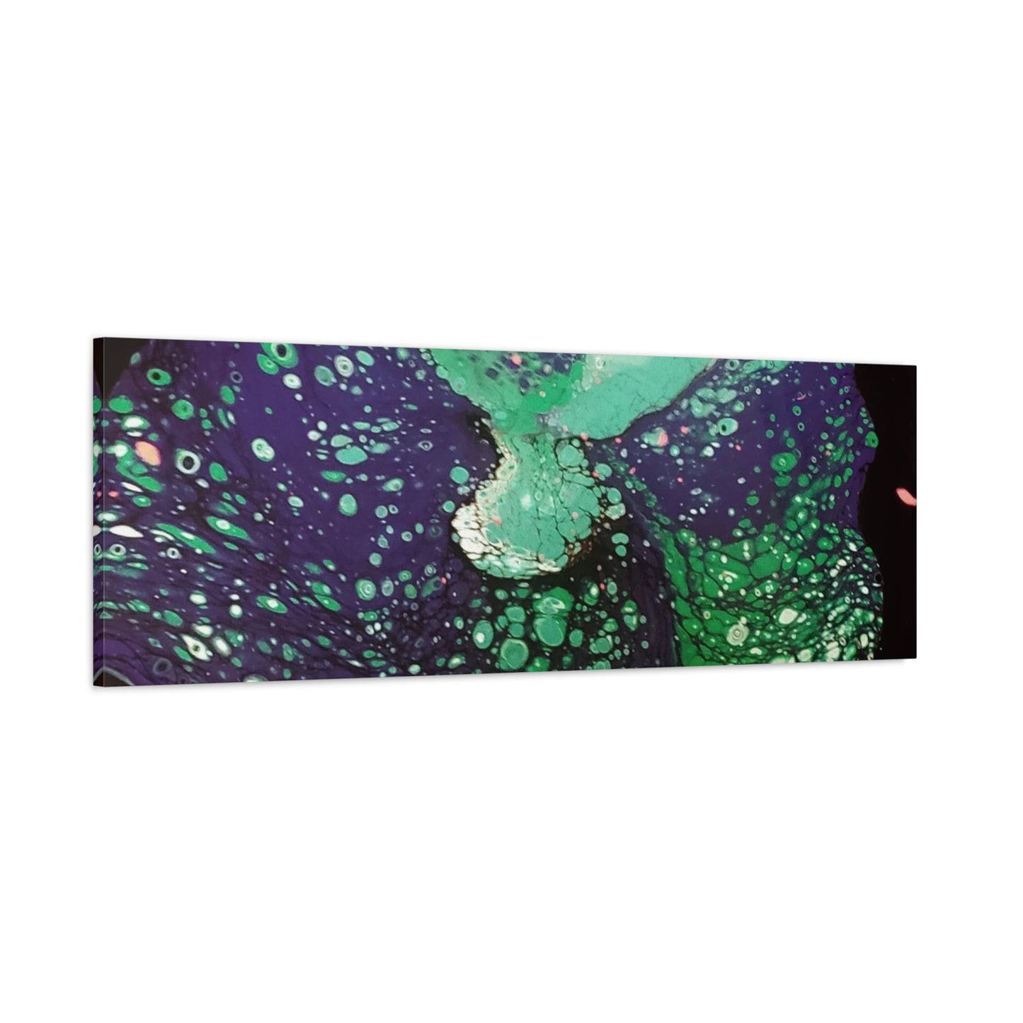 Abstract Green & Teal Fluid Art Canvas Print - Matte Stretched Wall Art
