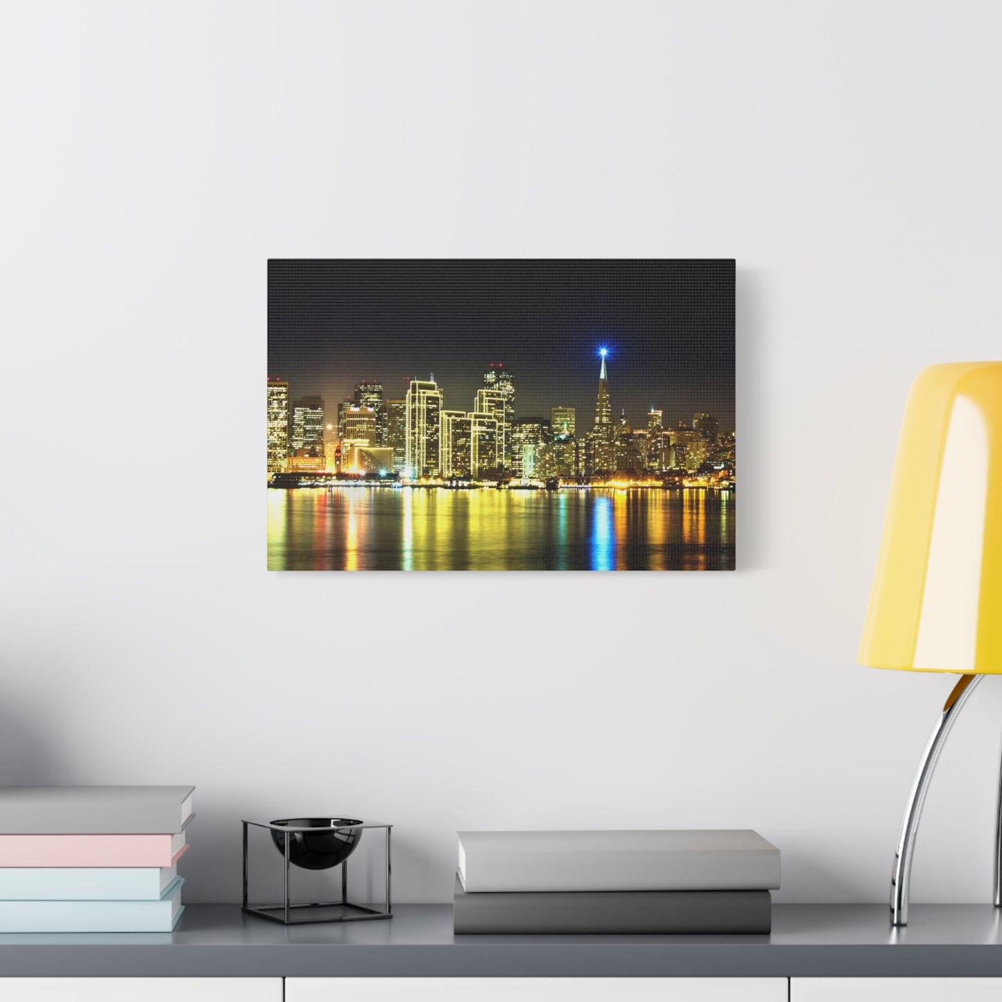 San Francisco Night Skyline Matte Canvas Print — Stretched 1.25"