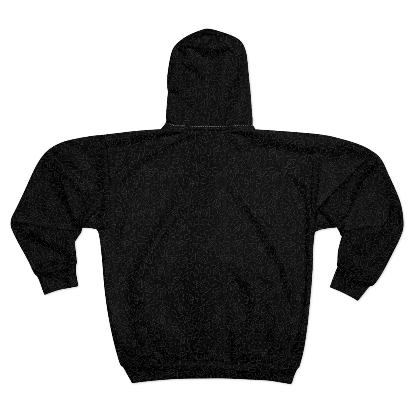 Zip Hoodie — triple 'sick' logo / ice cream bckgrnd