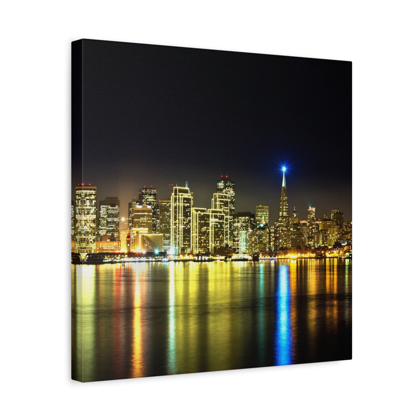 San Francisco Night Skyline Matte Canvas Print — Stretched 1.25"