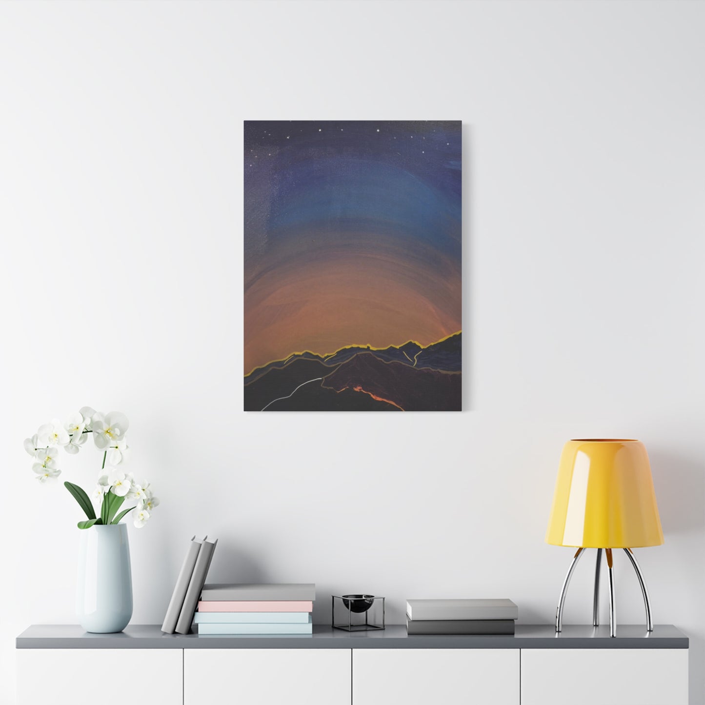 Sunset Mountain Canvas Wall Art - first light — Matte Stretched Landscape Print