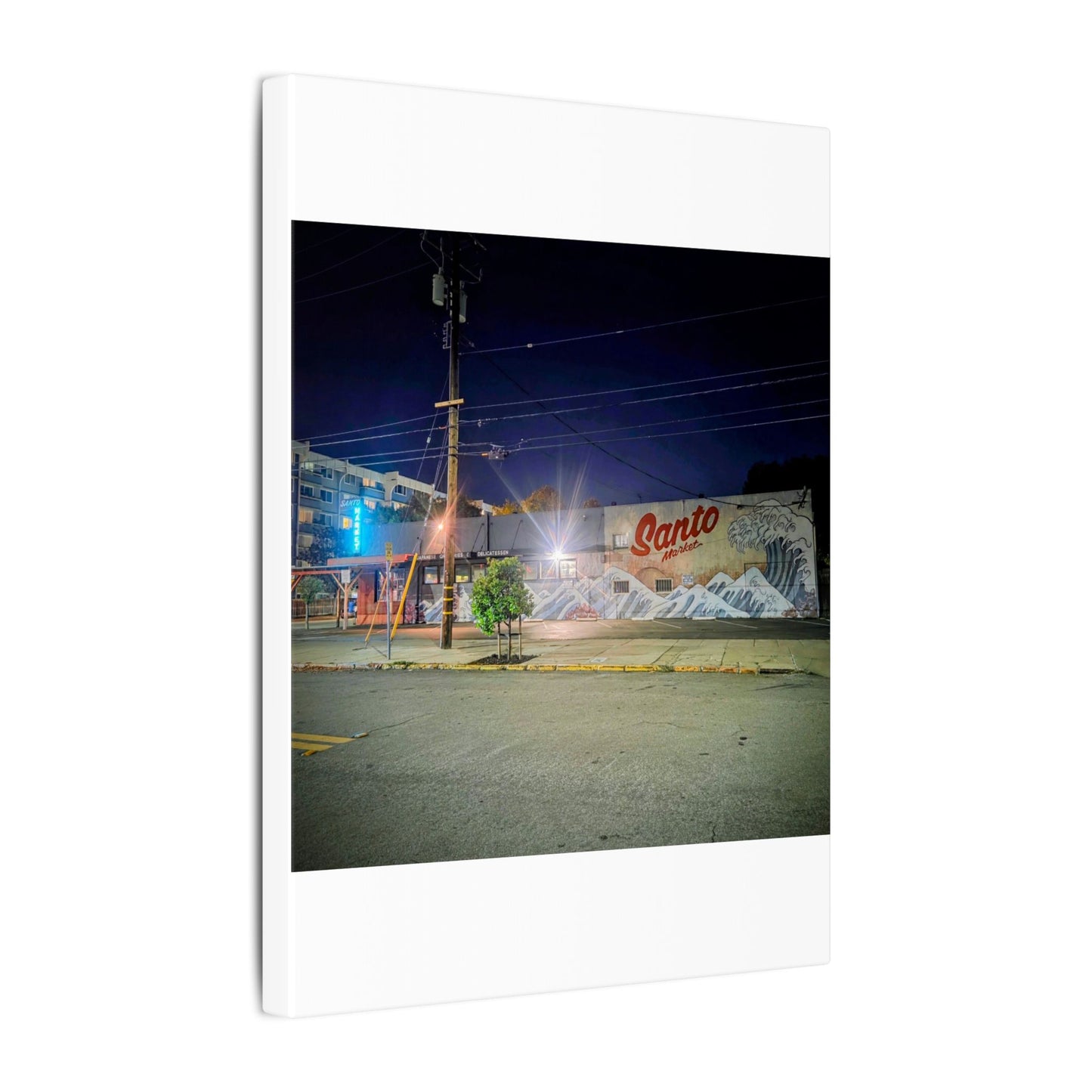 Santo Market Mural (7th&taylor)— Nighttime Urban Wall Art