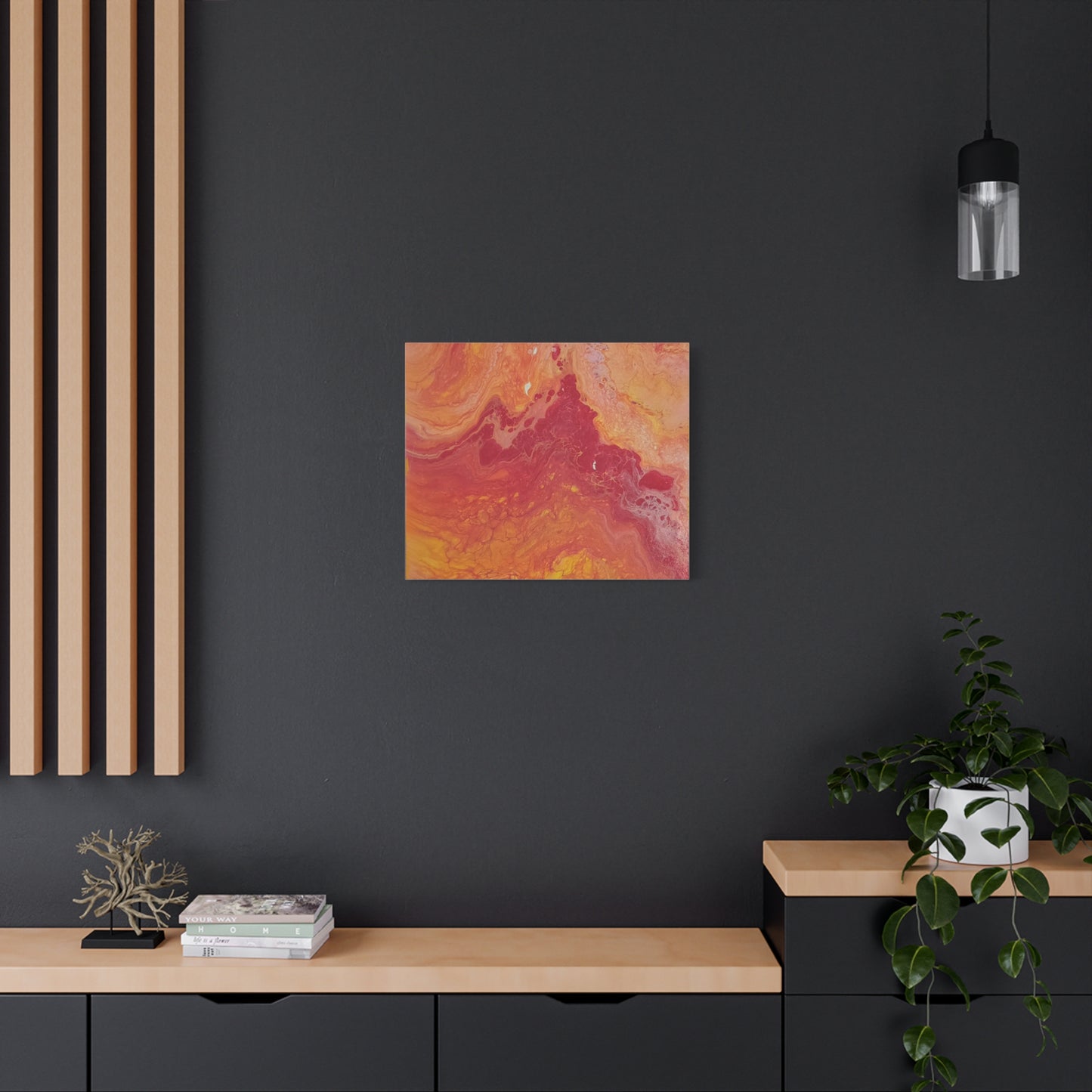 Abstract Pepto Popured - Sunset Swirl Matte Canvas Art - Stretched 1.25"