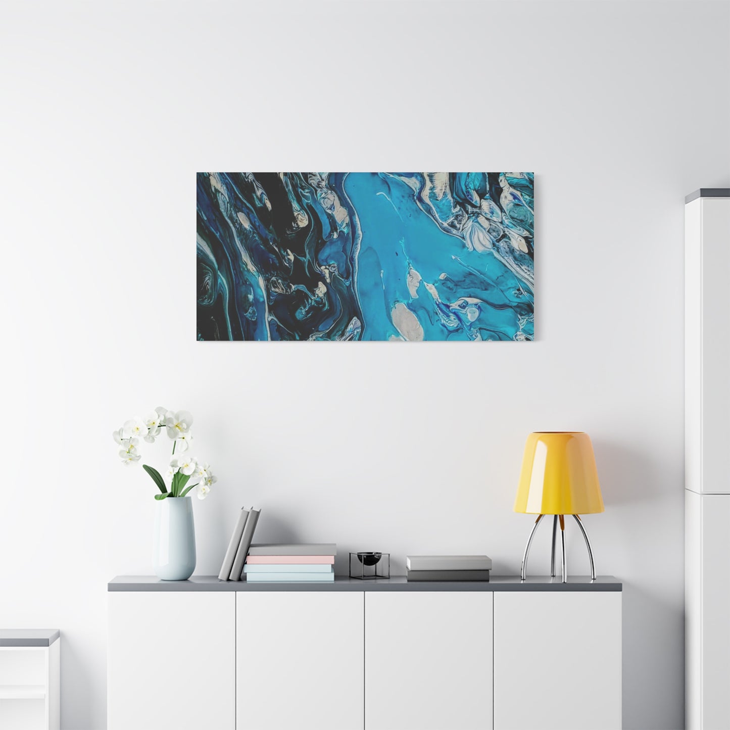 Blue Ocean Abstract Matte Canvas Print — Stretched Wall Art