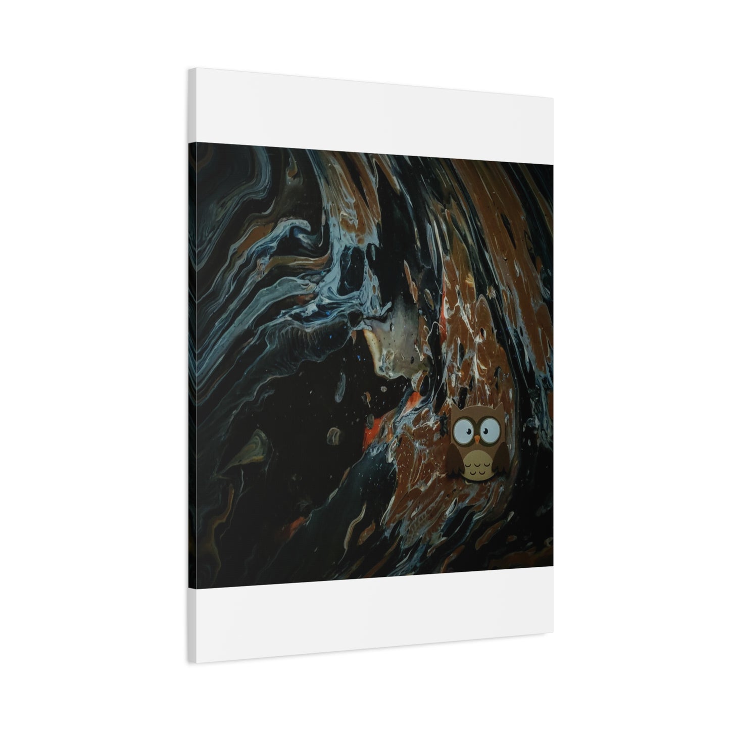 Abstract Swirl Owl Matte Canvas Print