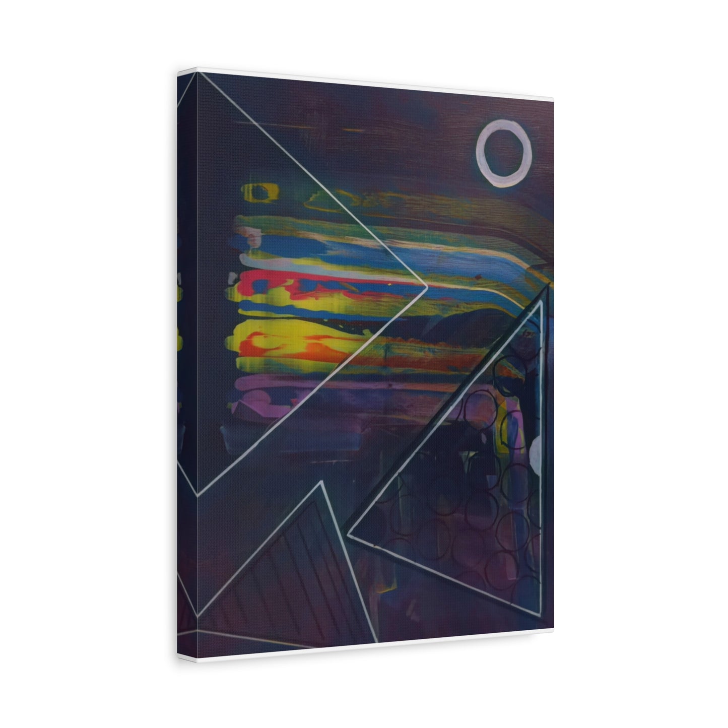 Abstract Geometric Canvas Art - 2025 astronomy – Colorful Drip Triangle Stretched Canvas