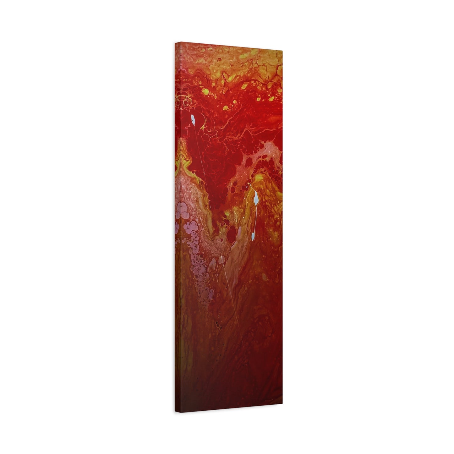 Abstract Red Fluid Art Canvas Print — Matte Stretched Wall Art