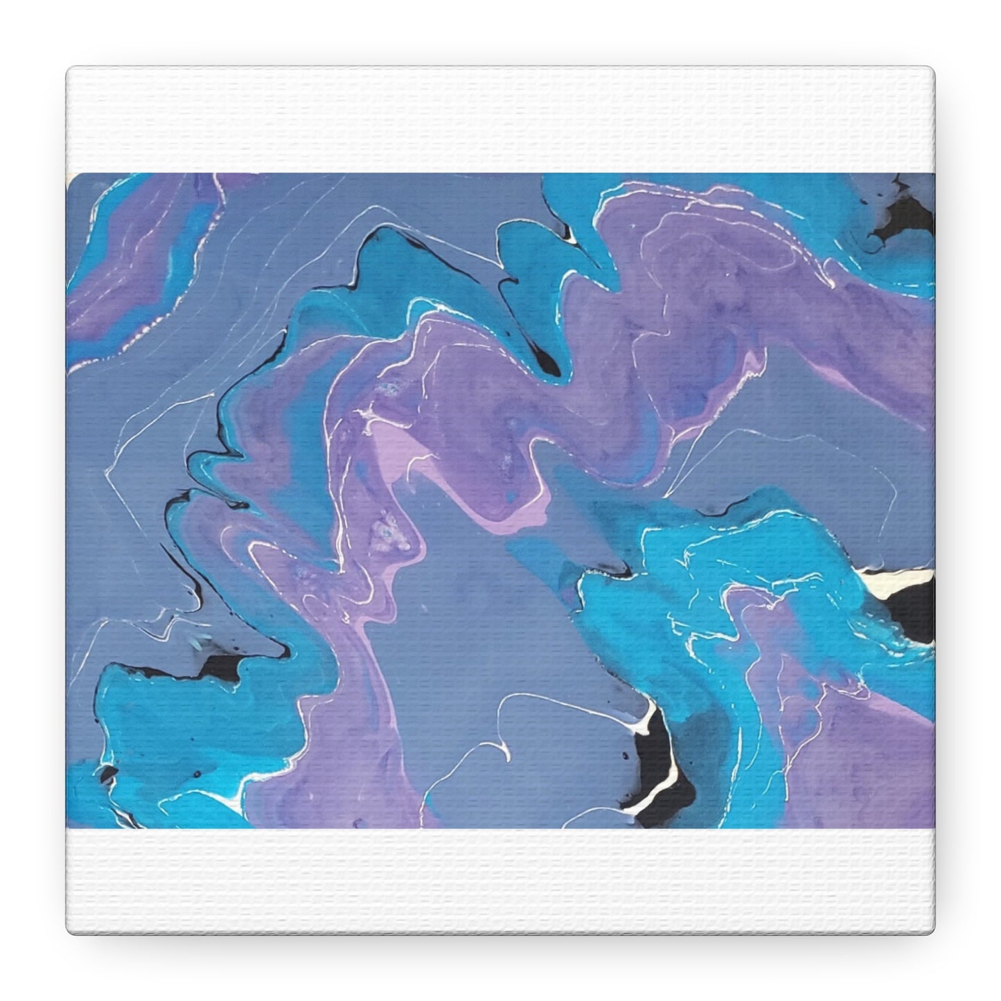 Abstract Blue & Purple Fluid Art Canvas - Matte Stretched Wall Art