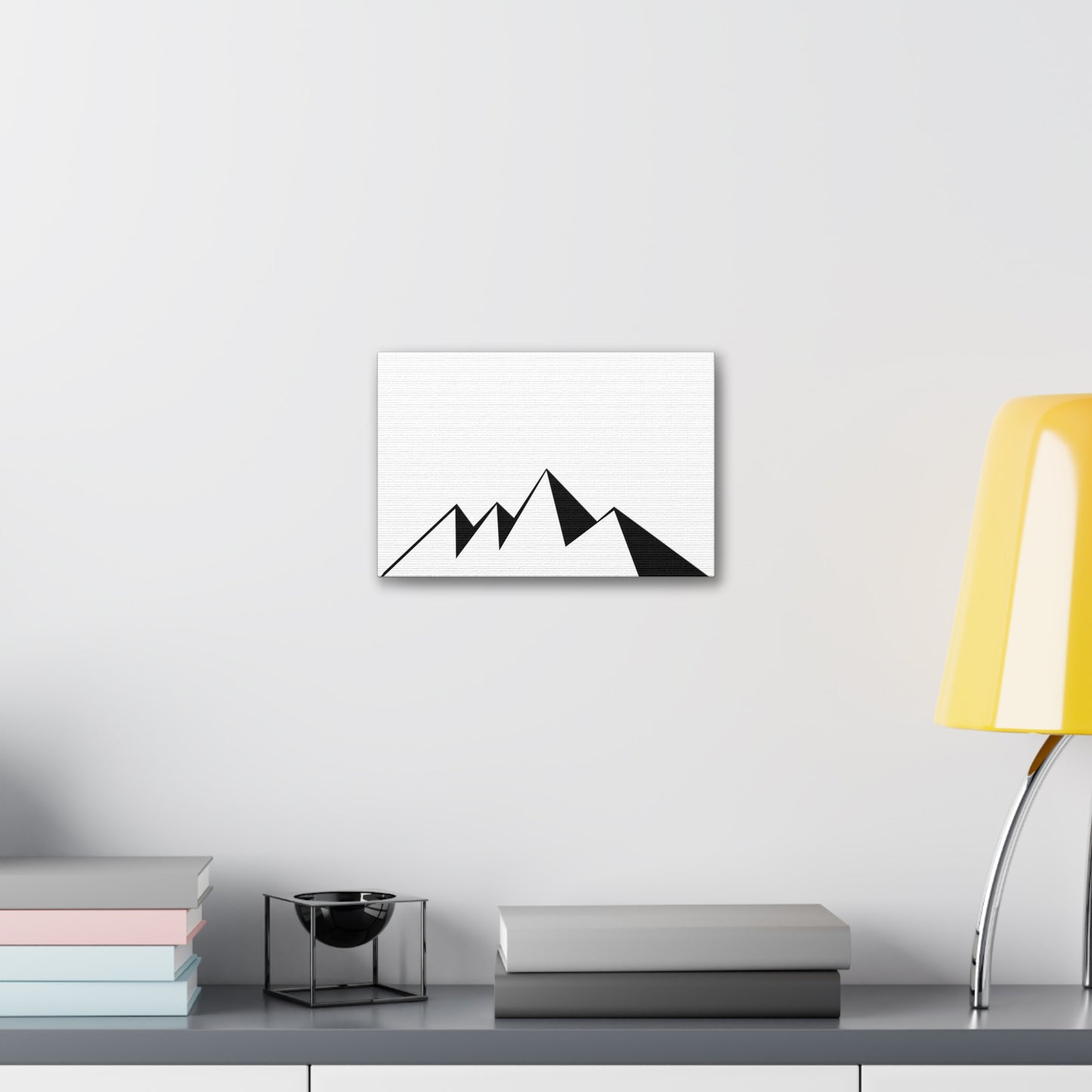 mountains001 - Modern Black Mountain Canvas Art
