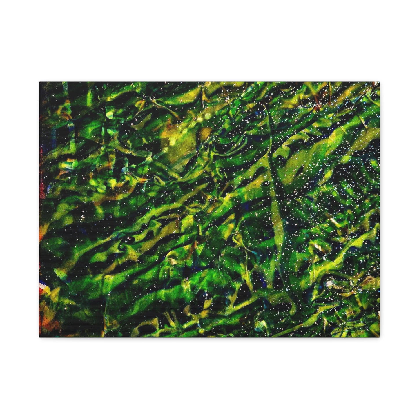 Confessions - Abstract Green Texture Canvas - Matte Stretched Wall Art