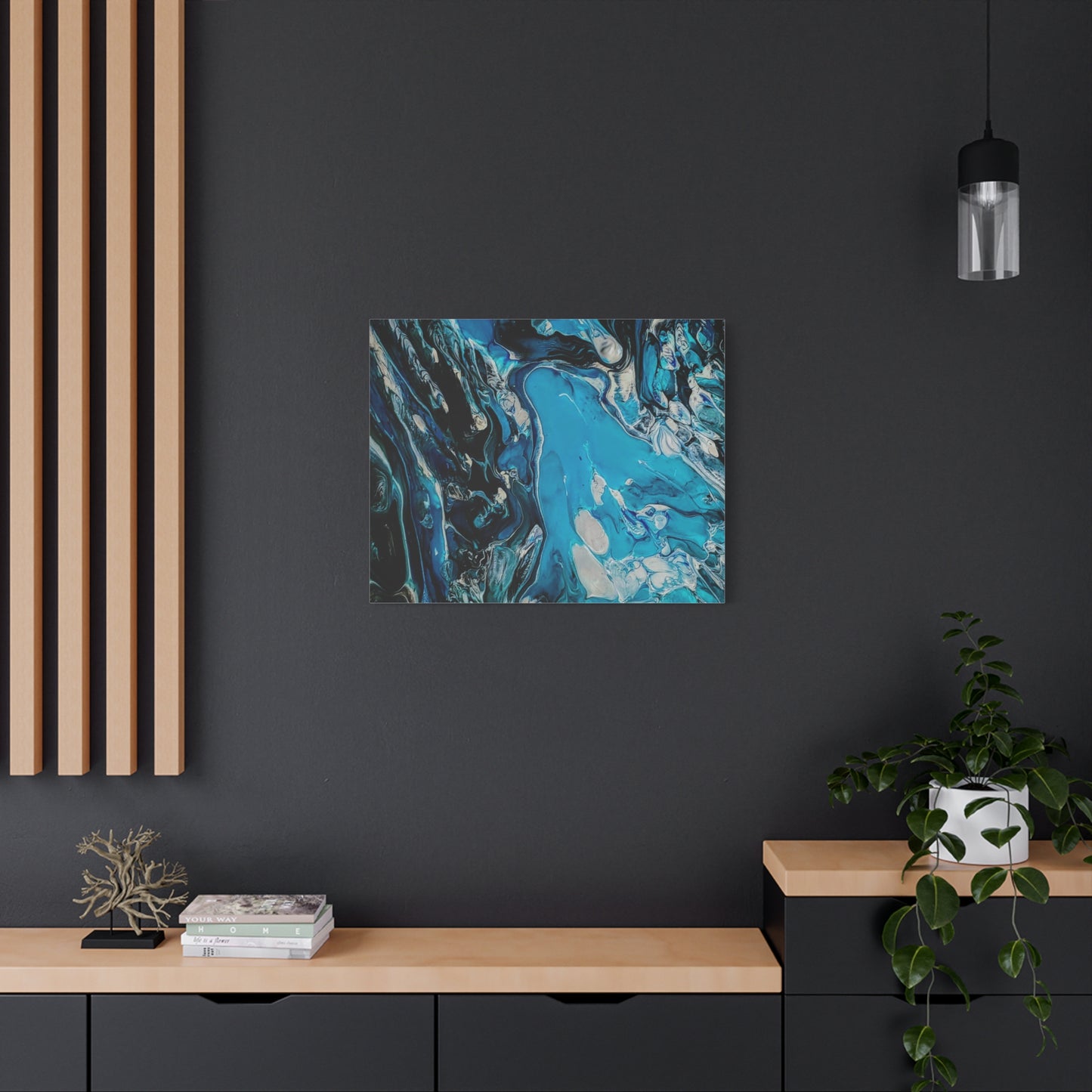Blue Ocean Abstract Matte Canvas Print — Stretched Wall Art