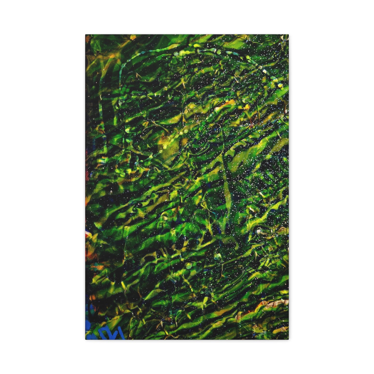 Confessions - Abstract Green Texture Canvas - Matte Stretched Wall Art