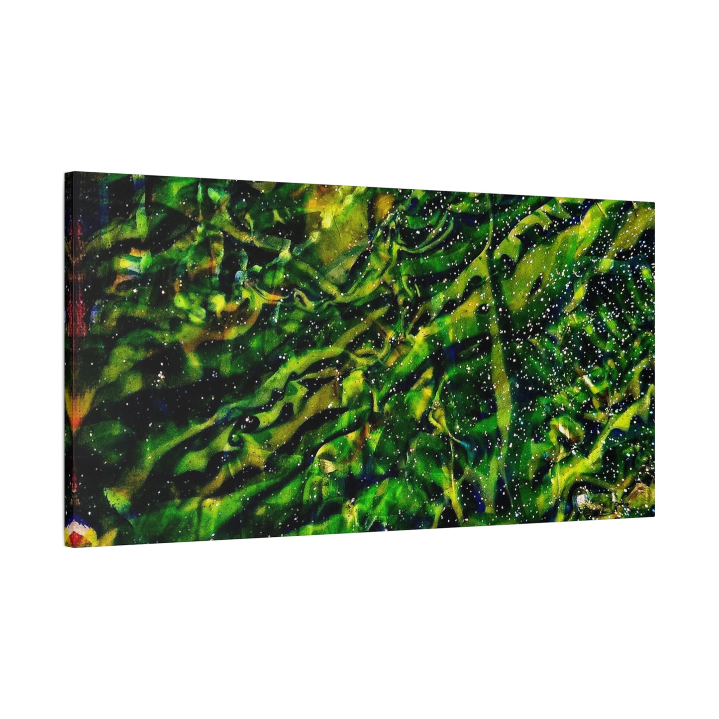 Confessions - Abstract Green Texture Canvas - Matte Stretched Wall Art