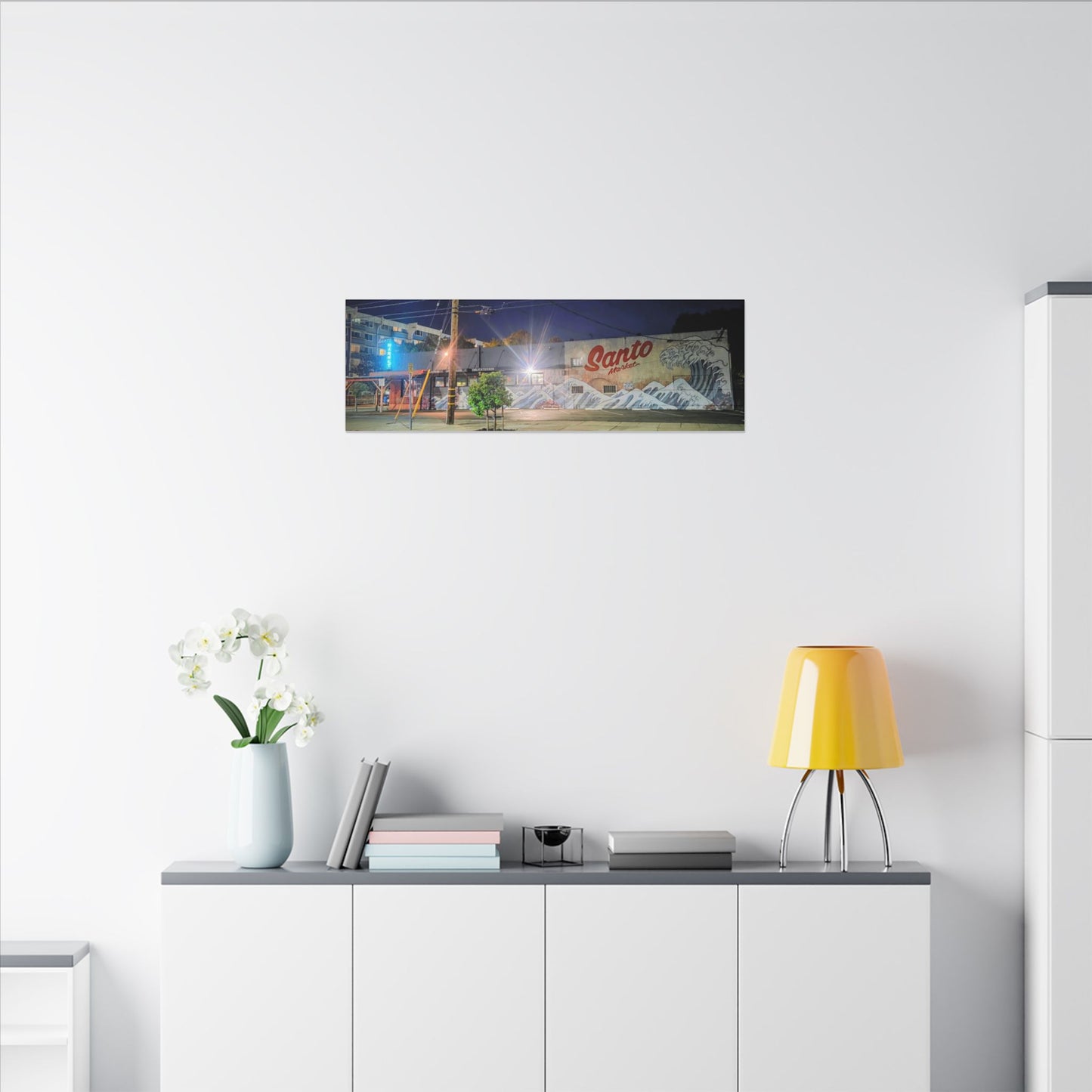 Santo Market Mural (7th&taylor)— Nighttime Urban Wall Art