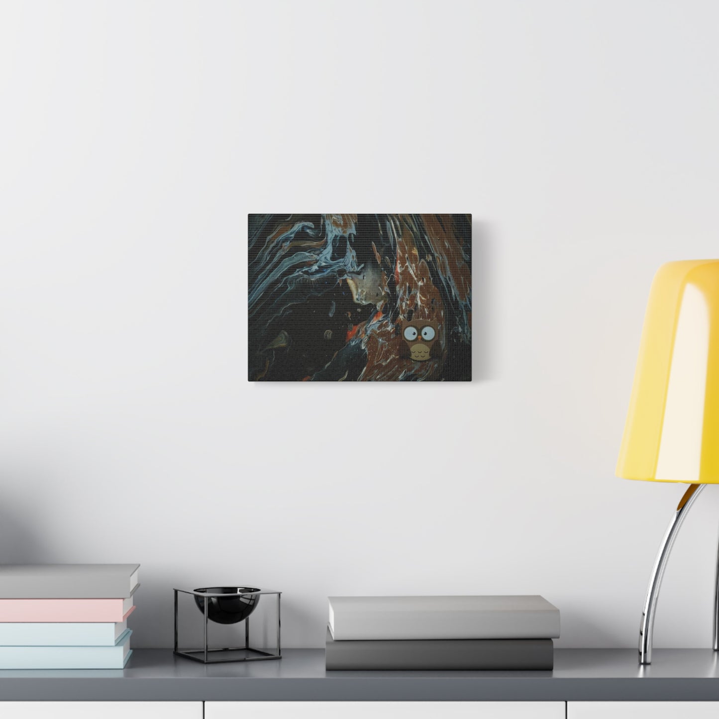 Abstract Swirl Owl Matte Canvas Print